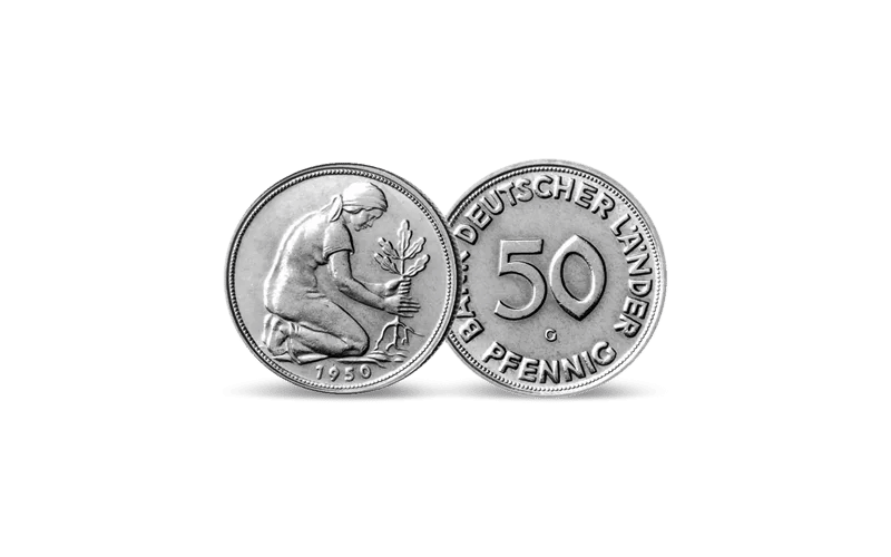 Einer der seltensten Münzen der BRD – 50 Pfennig „Bank deutscher  Länder“ 1950 Prz.